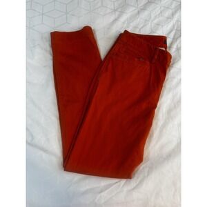 Lauren Ralph Lauren Women's 4 Colorful Orange Slim Straight Pants Pockets Polo‎